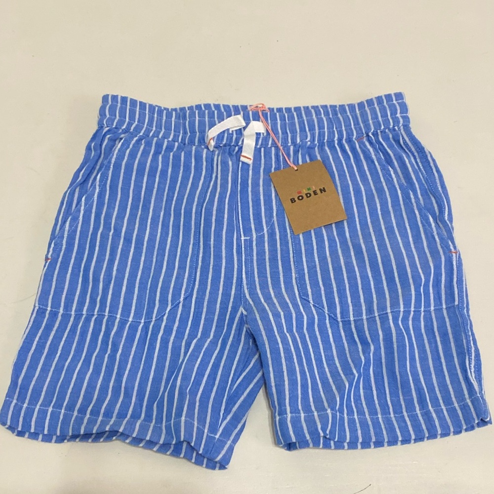 Mini Boden Blue Striped Kids Shorts